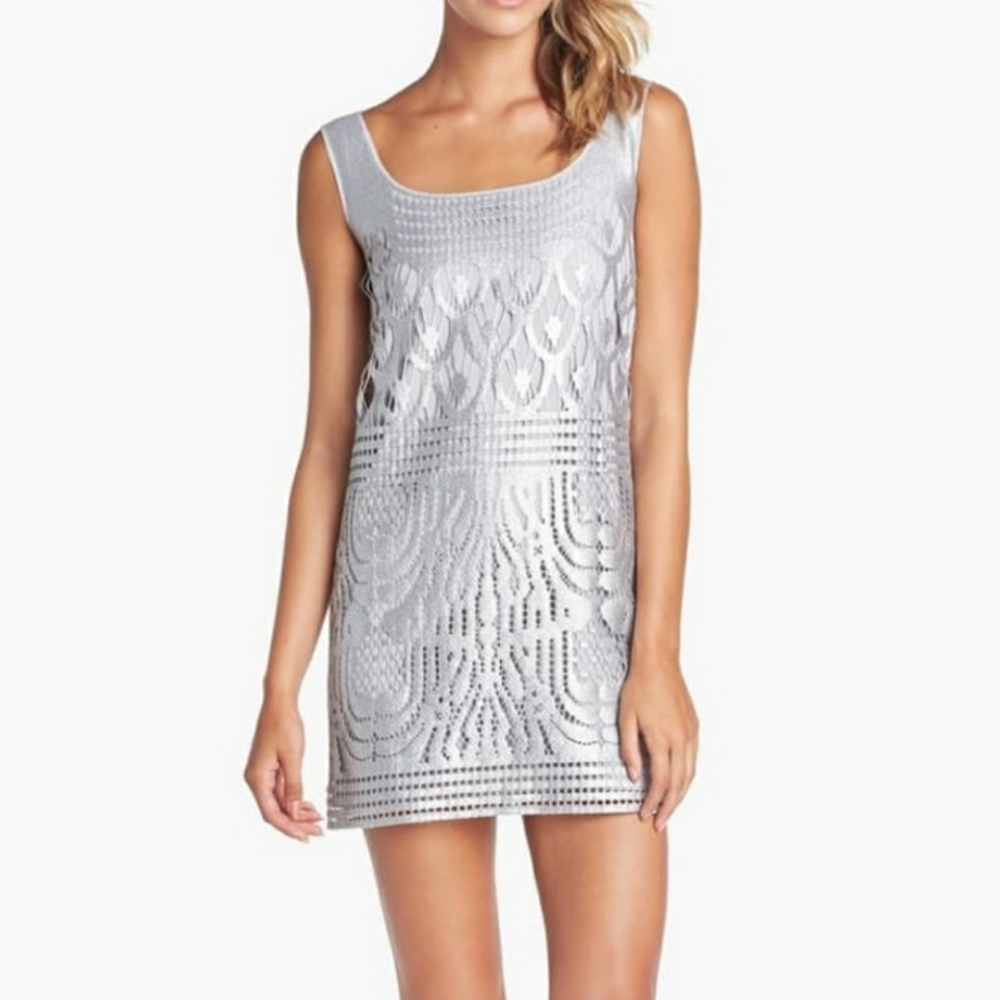 Lilly Pulitzer Metallic Silver Mini Dress
